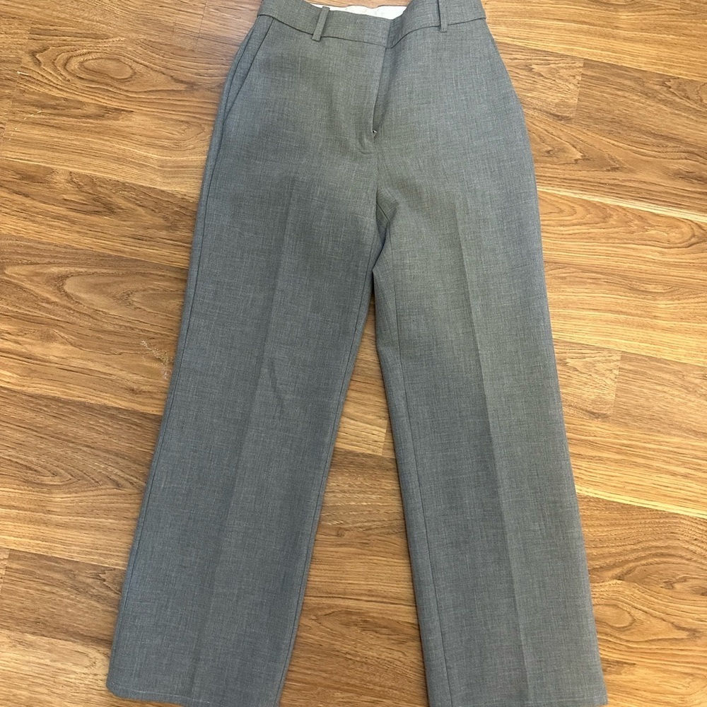 Babaton Gray Dress Pants Classic Straight-Leg